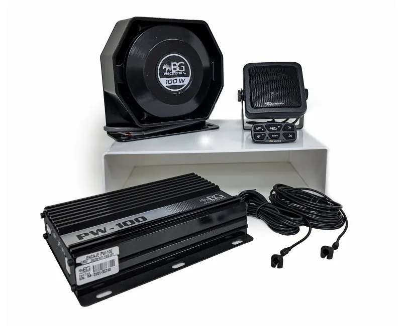 PW-100 | Intercomunicador, P.A. y sirena de 100W para vehículos blindados